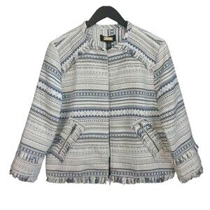 Greylin x Anthropologie NWT Sz. S Tweed Frayed Crop Jacket Blazer MSRP 148